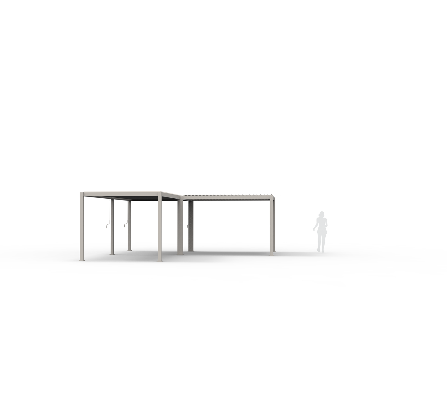 INFINITE Bioklimatische pergola L-vorm - crème - 7x7 m