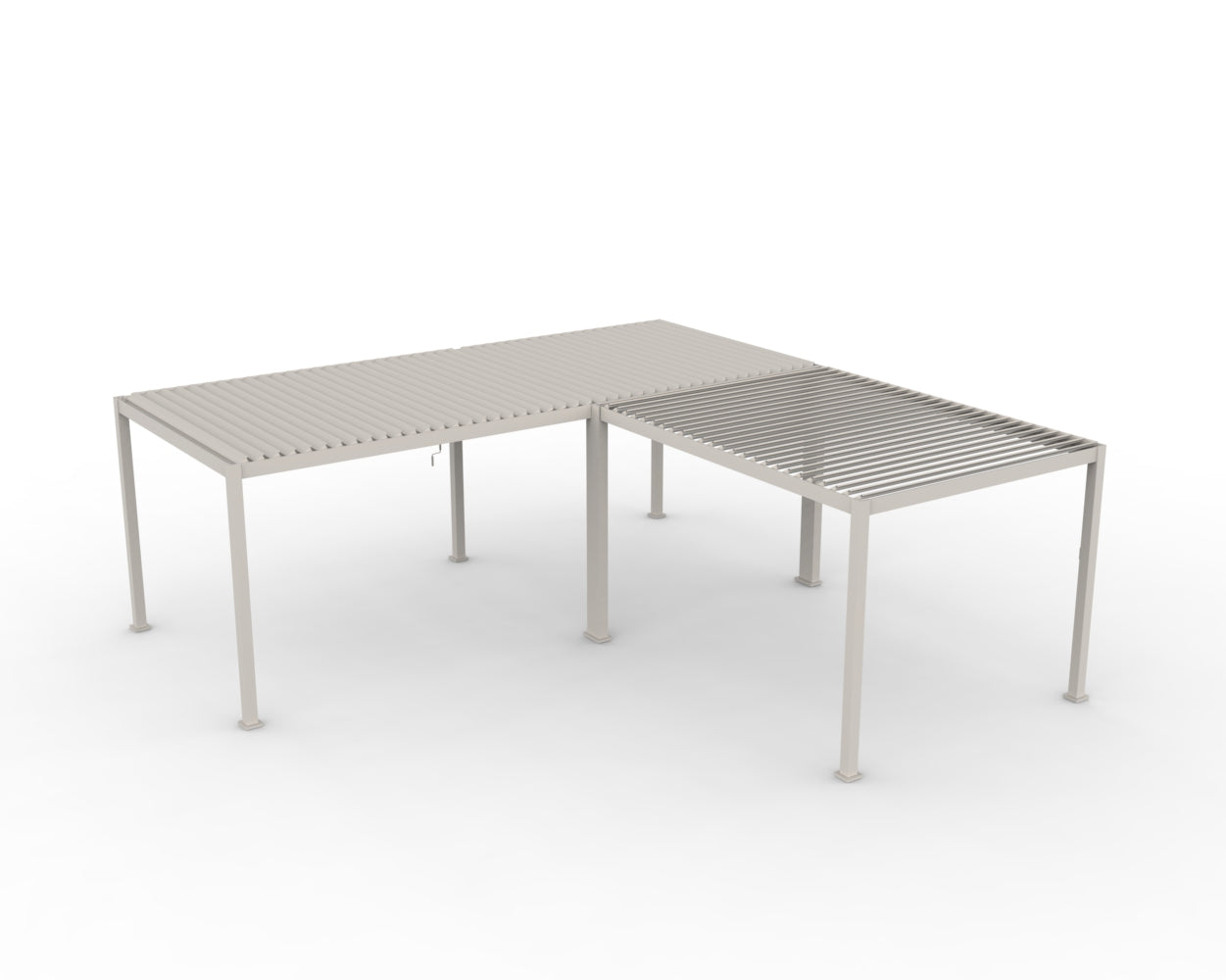 INFINITE Bioklimatische pergola L-vorm - crème - 7x7 m