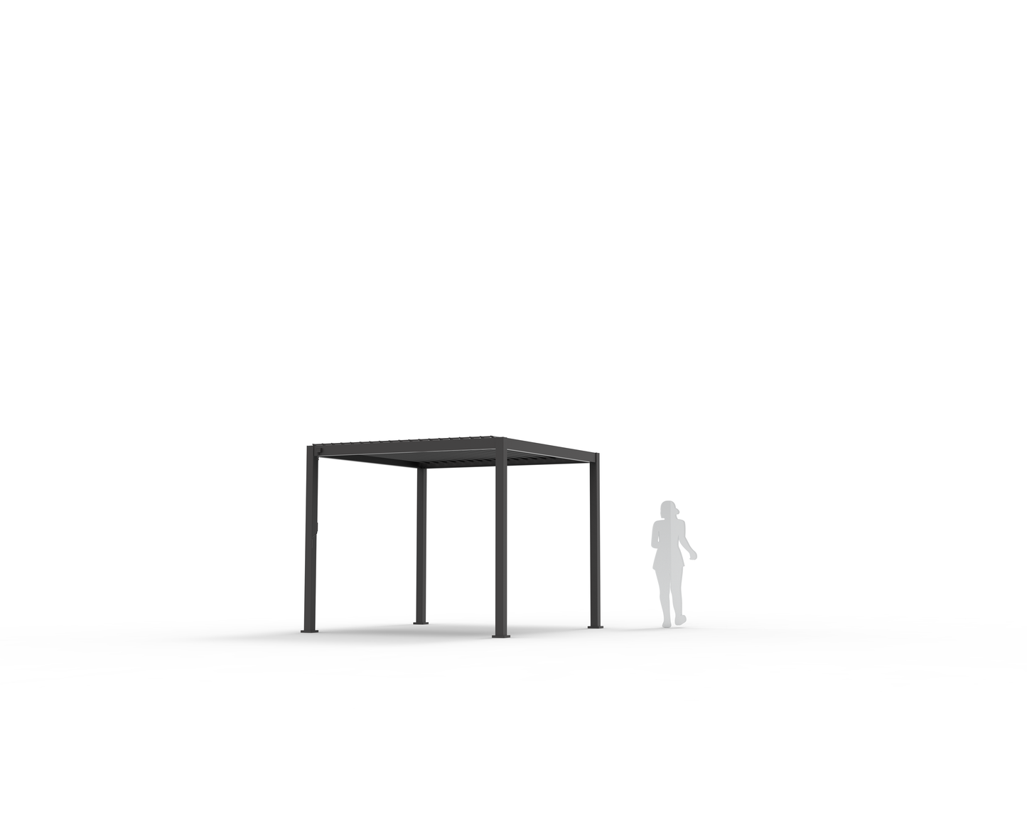 Pergola bioclimatique INFINITE - gris foncé - 3x3 m